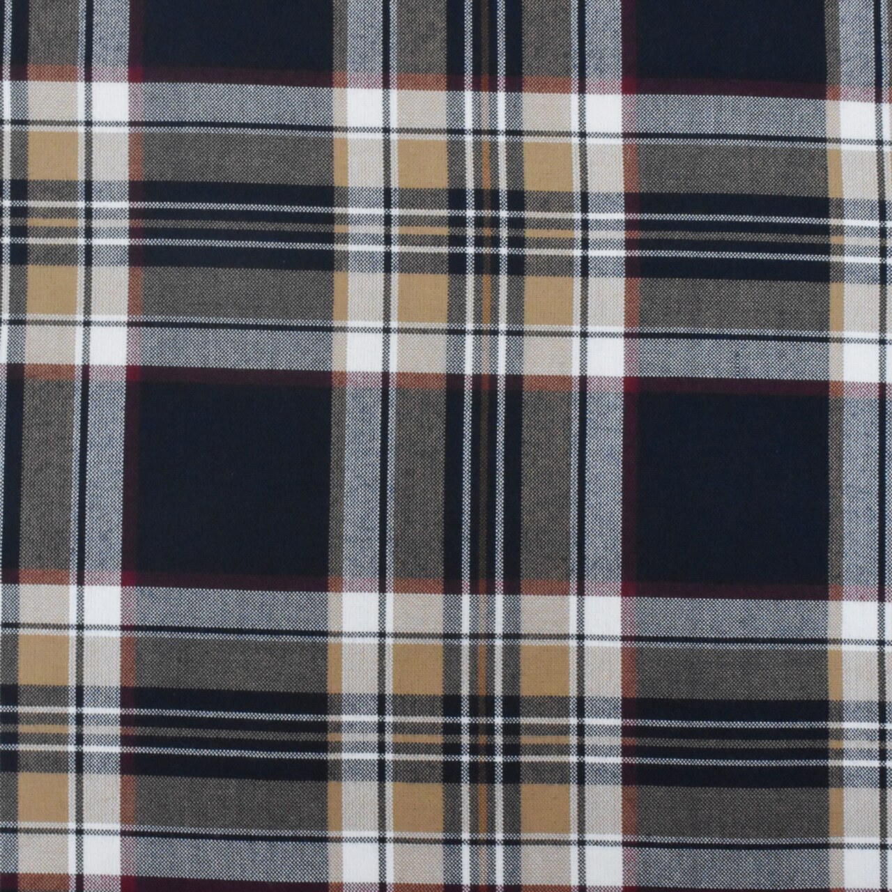 School Beige-Blue-Multi Plaid Poly Madras Woven Suiting Fabric By the Yard
